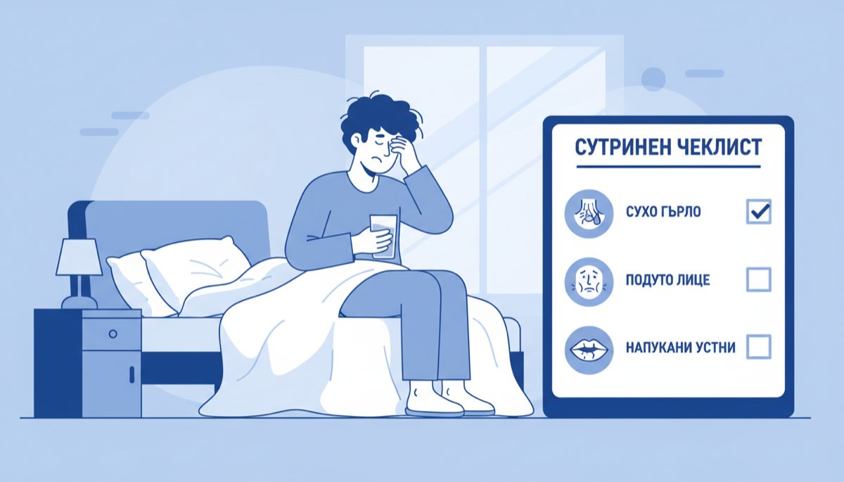 Сутринен чеклист: сухо гърло, подуто лице, напукани устни